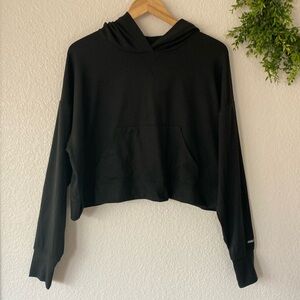 Fabletics Black Hooded Pullover Crop Top